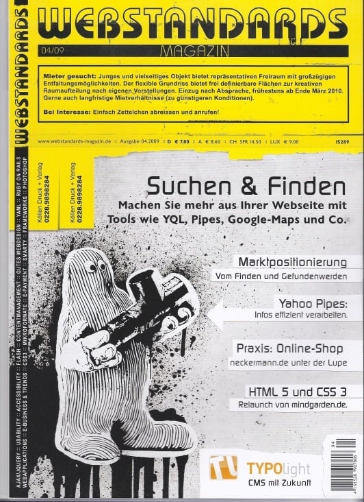 Webstandards Magazin 04/09, Titelbild und Key-Illustrationen