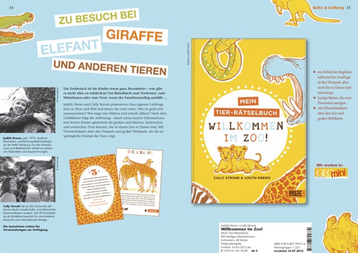 Verlagsvorschau Zoobuch Beltz & Gelber