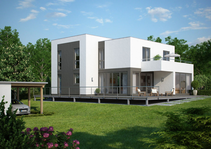 Visualisierung eines Einfamilienhauses für Firma „iQHausbau GmbH“