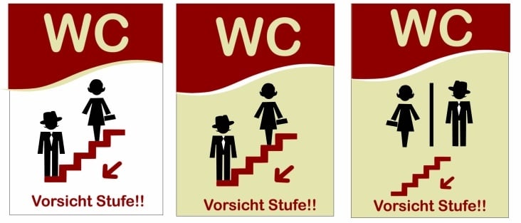 Entwürfe WC Schild Amorino