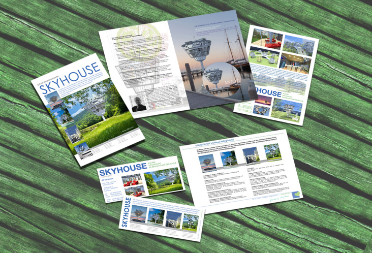 Skyhouse, Folder + Flyer + Brochures + OnePagers