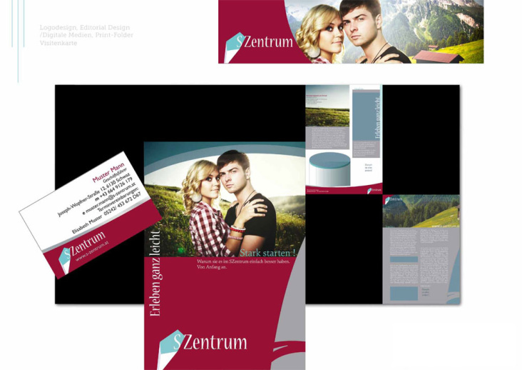 Logodesign, Editorial Design/Digital Media, Folder für Veranstaltungskonzept SZentrum