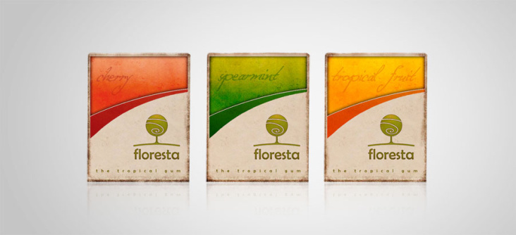 Produkteinführung/Redesign Biokaugummi Floresta – The Tropical Gum – www.stilknecht.de/_floresta.html