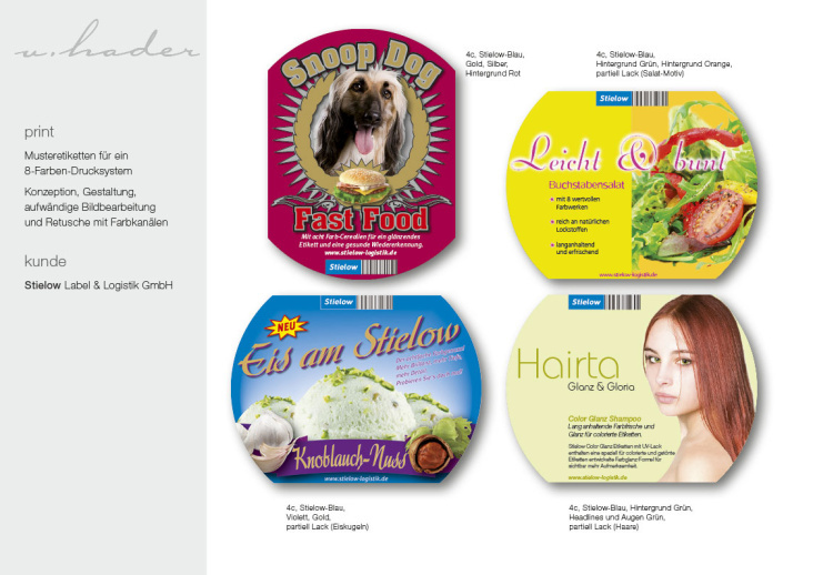 Musteretiketten für neues 8-Farben-Etikettendruckwerk