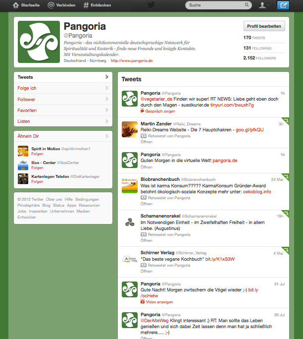 Pangoria – Social Media Beratung und Betreuung für das spirituelle Netzwerk
