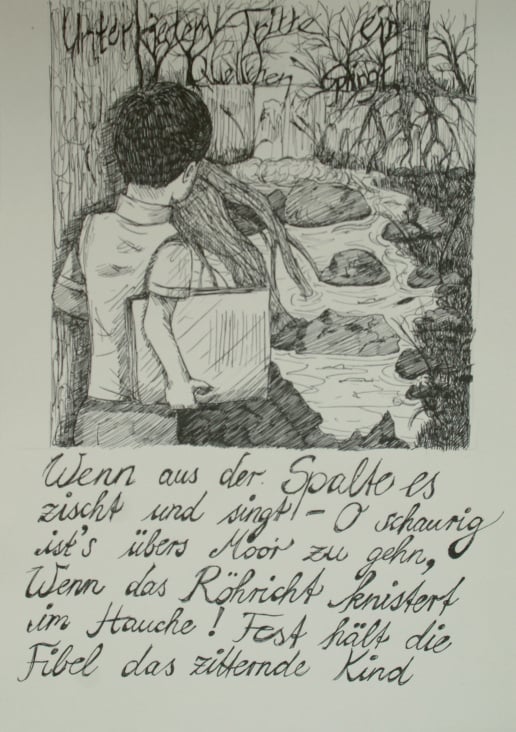 Illustration zum Gedicht „Knabe im Moor“ von Annette von Droste-Hülshoff