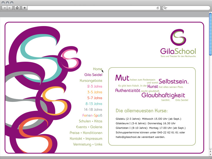GilaSchool Website – Startseite
