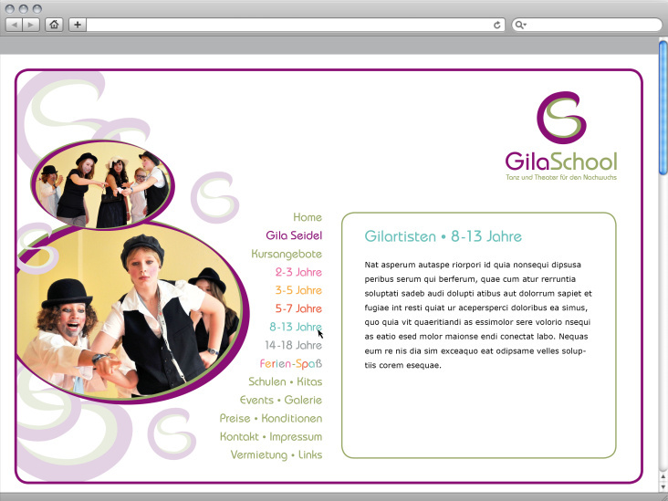 GilaSchool Website – Gilartisten 8-13 Jahre