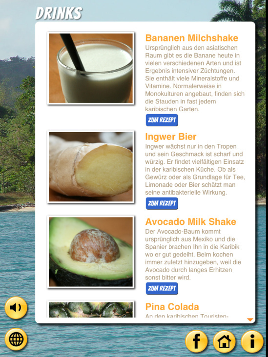 iPad Version von Karibisch Kochen