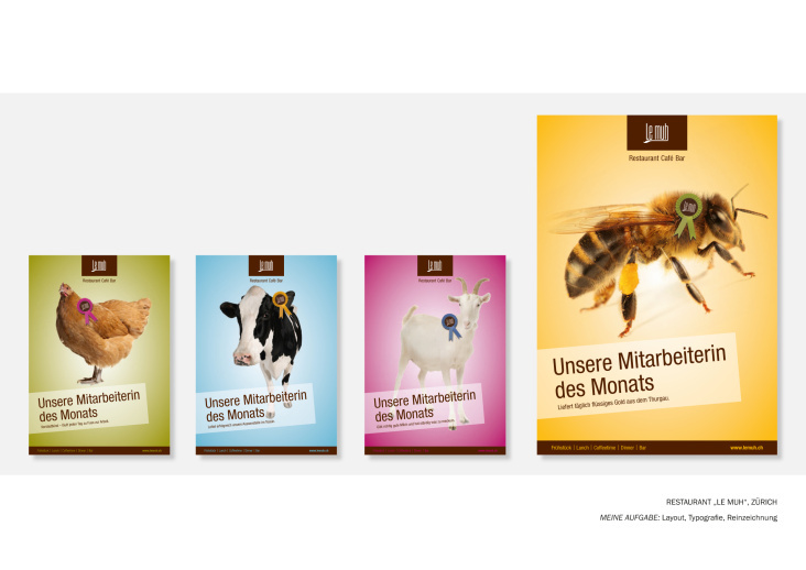 Plakate Restaurant „Le muh“ – Imagekampagne