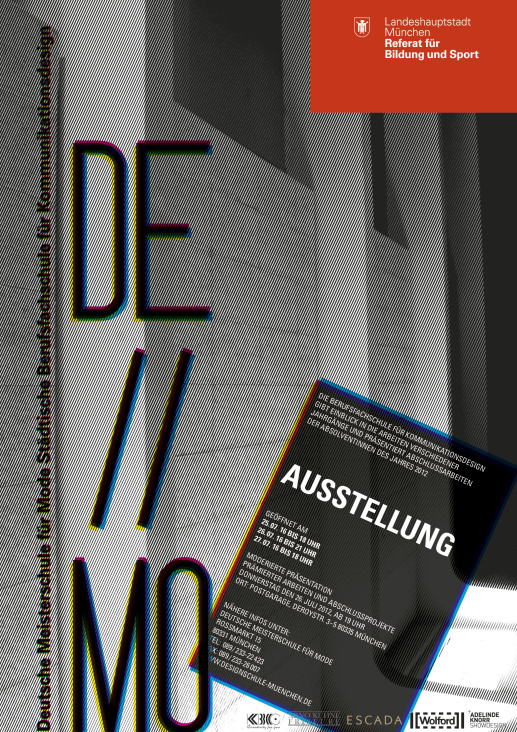 Plakat für die Werkschau der Designschule München