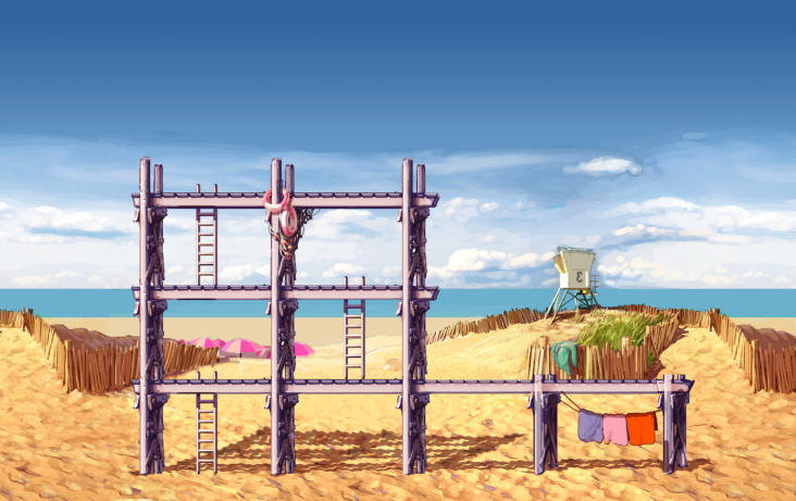 Fabryka Gier | Game Art | „Don’t Mess With The Zoran“ | background set | CONEY ISLAND BEACH