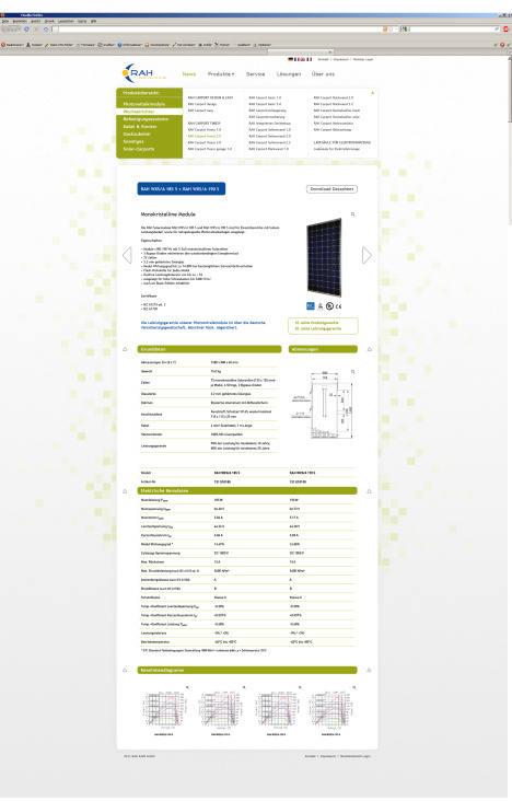 Webdesign – Webseitenkponzept für RAH Solar