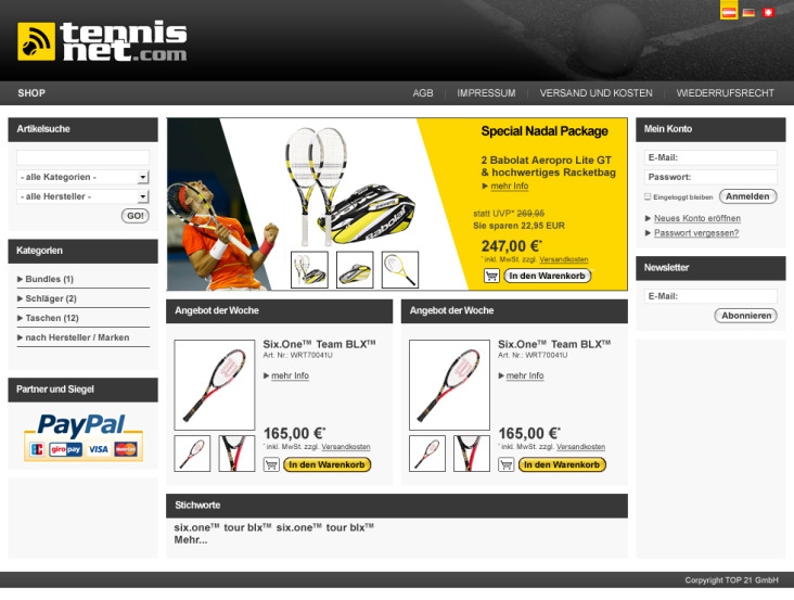 Design: tennis net (bei Maria GmbH)