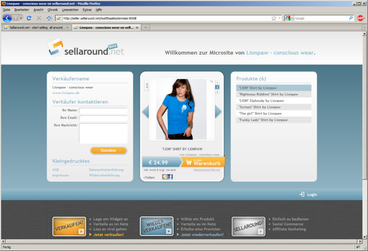 Konzeption & Design: sellaround.net Plattform & Webwidget (bei Maria GmbH)