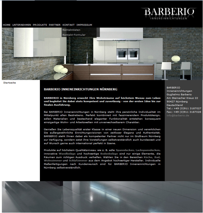 Website für Barberio Inneneinrichtungen