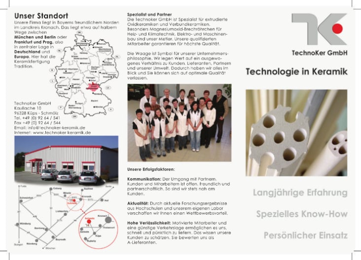Imagebroschüre für TechnoKer Technische Keramik