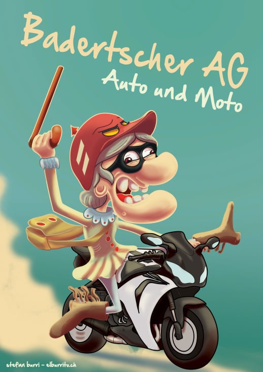 Poster für eine Motorradwerkstatt