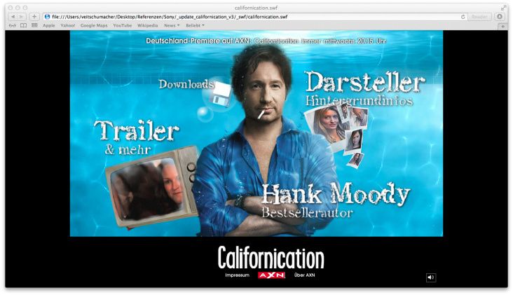 Sony/AXN: Interaktive Microsite zur TV-Serie „Californication“