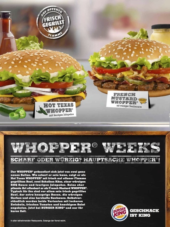 Burger King – KING MAG Anzeige „Whopper Weeks“