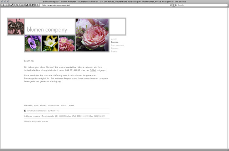 Internetseite – Blumen