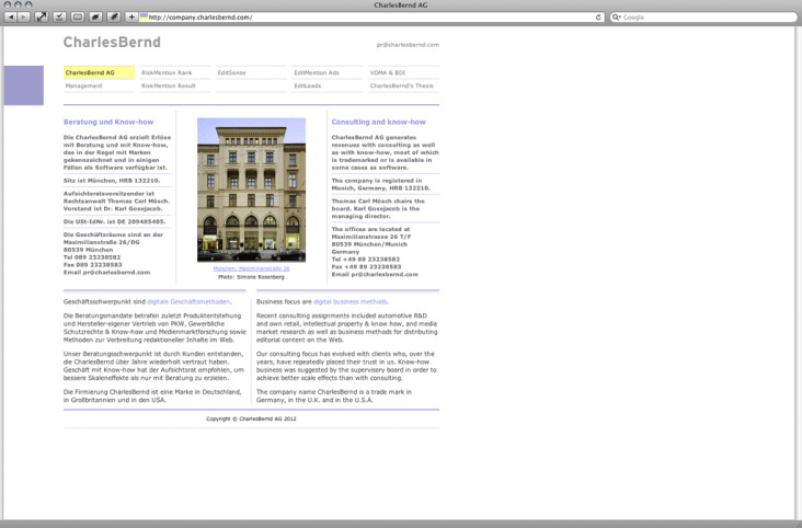 Internetseite (Screendesign)