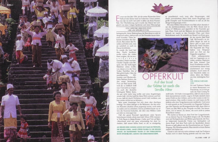Feature „Bali“ für GLOBO Das Reisemagazin