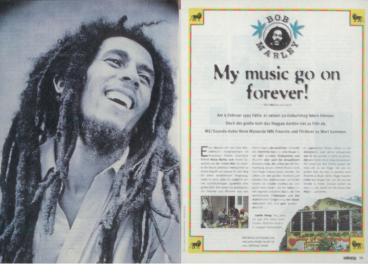 „Bob Marley“ für Musikexpress/Sounds