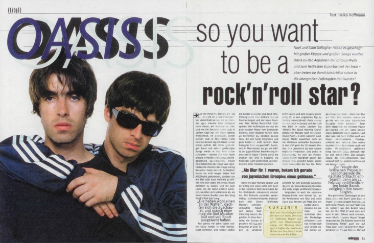 „Oasis“ für Musikexpress/Sounds