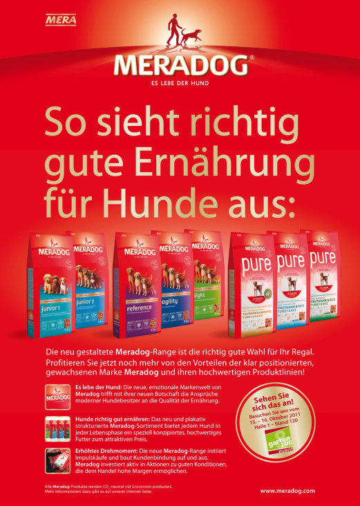 Anzeige für MERADOG Hundefutter