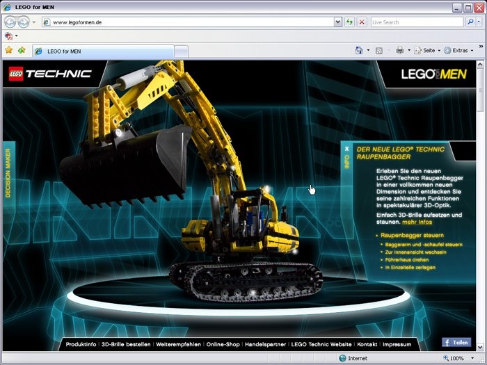 LEGO TECHNIC – Website zur Vorstellung des neuen Raupenbaggers von LEGO Technik