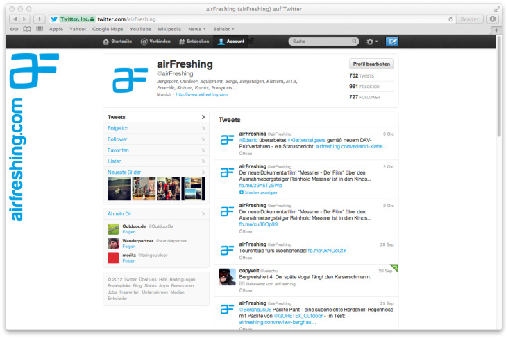 airFreshing.com – Offizieller Twitter-Account des Outdoor-Olinemagazins