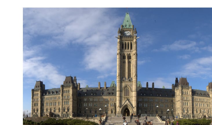Parliament buildings in Ottawa, Canada