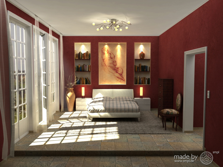 Innenraumvisualisierung-Schlafzimmer-Toskana