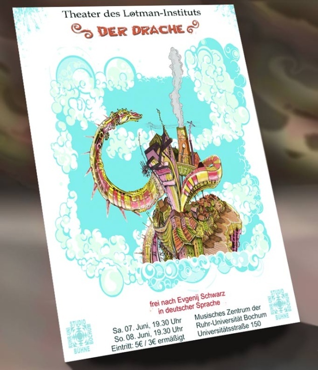 Plakat zum Theaterstück „Der Drache“, Theater des Lotman-Instituts, Bochum