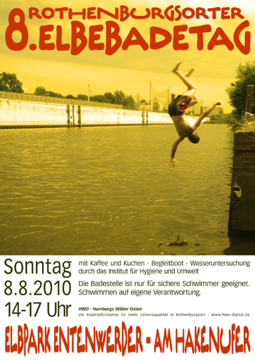 Plakat für 8. Elbebadetag 2010