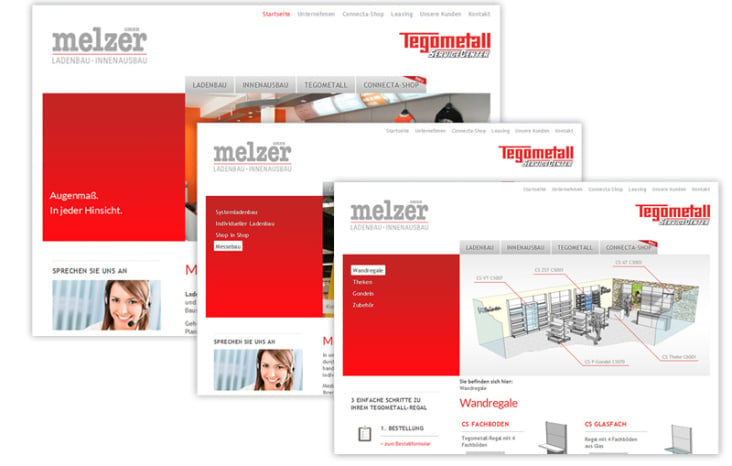 Webdesign | Melzer GmbH – Ladenbau, Innenausbau und Tegometall-Service Center | www.melzer-gmbh.de