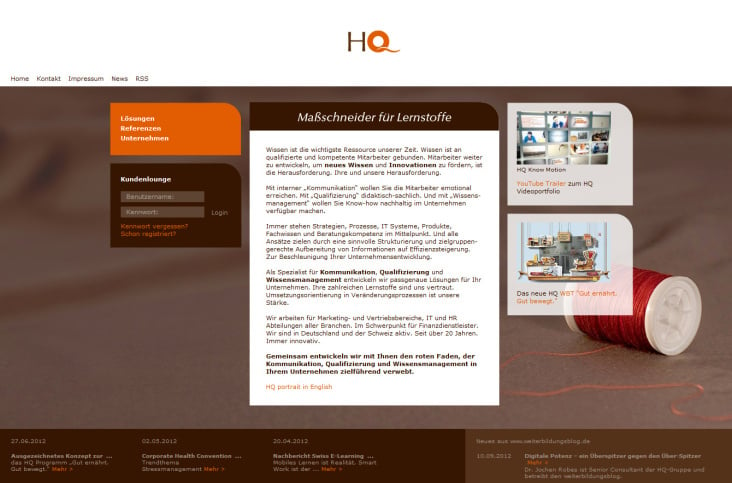 Relaunch Website HQ Interaktive Mediensysteme