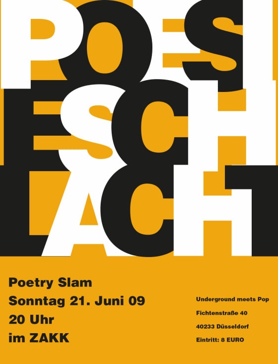 Anzeige Poesieschlacht underground meets pop orange