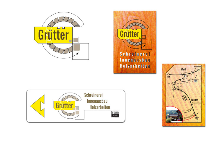 Logo & Visitenkarten Schreinerei Grütter 2003