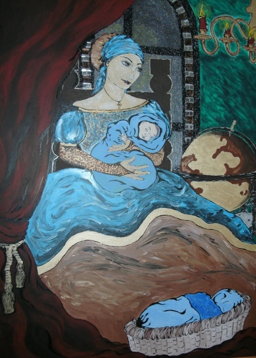 Geborgenheit 70×100cm in Acryl