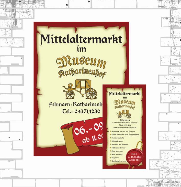 Plakat und Flyer für Mittelaltermarkt