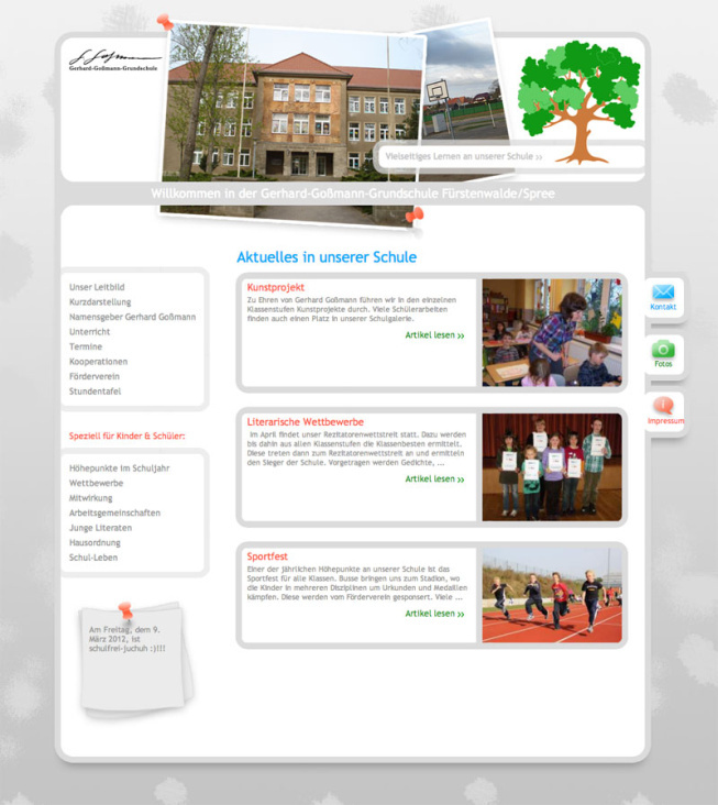 Gossmann-Grundschule – Webseite der Grundschule in Fürstenwalde – Layout für Kinder