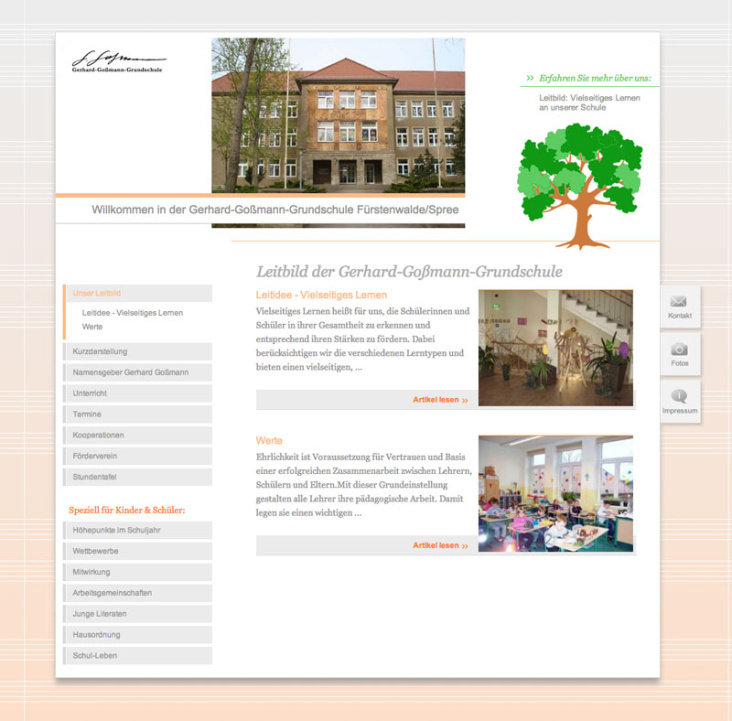 Gossmann-Grundschule – Webseite der Grundschule in Fürstenwalde – Layout für Eltern