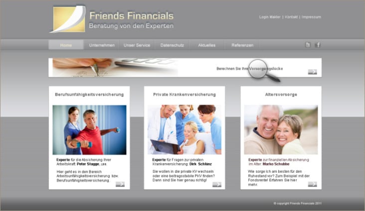 Webdesign für Friends Financials OHG