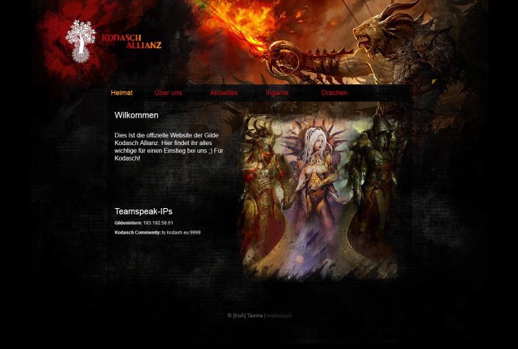 Website-Entwurf für eine GuildWars2 Gilde