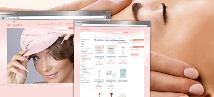 abc-nailstore.de – Webshops in D/IT/LU/AT/CZ:  Magento Webshop  Layout, Programmierung, Webhosting