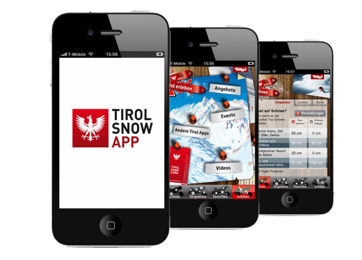 Gestaltung der Tirol Snow App