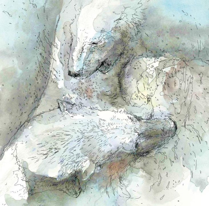 Fighting polar bears Detail