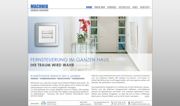 Webdesign für Machnik Elektro Systeme